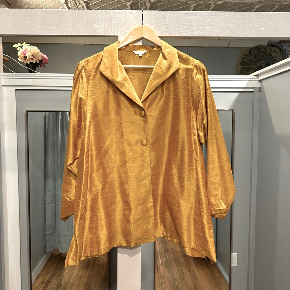 Yellow/Gold Silk Blazer